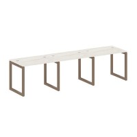 Metal System Quattro 5x5 50БО.СМ-3.1 (Дуб наварра/Мокко) Рабочая станция на 3 раб.места на О-образном м/к