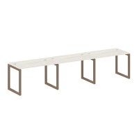 Metal System Quattro 5x5 50БО.СМ-3.2 (Дуб наварра/Мокко) Рабочая станция на 3 раб.места на О-образном м/к