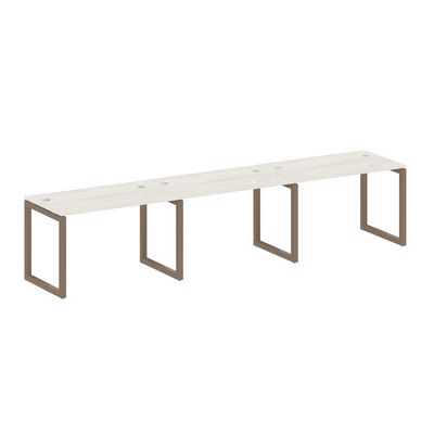 Metal System Quattro 5x5 50БО.СМ-3.2 (Дуб наварра/Мокко) Рабочая станция на 3 раб.места на О-образном м/к