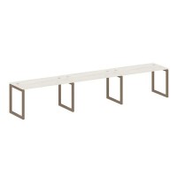 Metal System Quattro 5x5 50БО.СМ-3.3 (Дуб наварра/Мокко) Рабочая станция на 3 раб.места на О-образном м/к