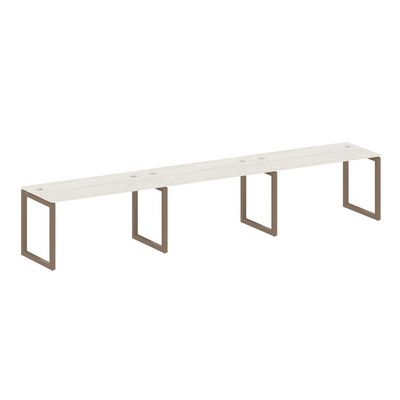 Metal System Quattro 5x5 50БО.СМ-3.3 (Дуб наварра/Мокко) Рабочая станция на 3 раб.места на О-образном м/к