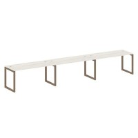 Metal System Quattro 5x5 50БО.СМ-3.4 (Дуб наварра/Мокко) Рабочая станция на 3 раб.места на О-образном м/к