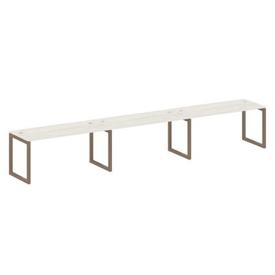 Metal System Quattro 5x5 50БО.СМ-3.4 (Дуб наварра/Мокко) Рабочая станция на 3 раб.места на О-образном м/к