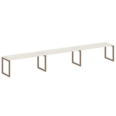 Metal System Quattro 5x5 50БО.СМ-3.5 (Дуб наварра/Мокко) Рабочая станция на 3 раб.места на О-образном м/к