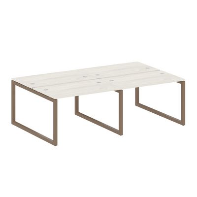 Metal System Quattro 5x5 50БО.СМ-4.2 (Дуб наварра/Мокко) Рабочая станция на 4 раб.места на О-образном м/к