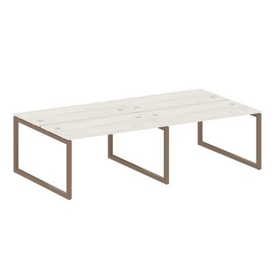 Metal System Quattro 5x5 50БО.СМ-4.3 (Дуб наварра/Мокко) Рабочая станция на 4 раб.места на О-образном м/к