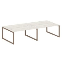 Metal System Quattro 5x5 50БО.СМ-4.4 (Дуб наварра/Мокко) Рабочая станция на 4 раб.места на О-образном м/к