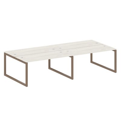 Metal System Quattro 5x5 50БО.СМ-4.4 (Дуб наварра/Мокко) Рабочая станция на 4 раб.места на О-образном м/к