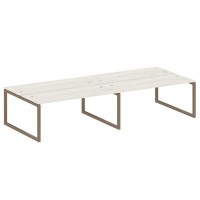 Metal System Quattro 5x5 50БО.СМ-4.5 (Дуб наварра/Мокко) Рабочая станция на 4 раб.места на О-образном м/к