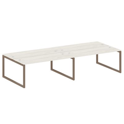 Metal System Quattro 5x5 50БО.СМ-4.5 (Дуб наварра/Мокко) Рабочая станция на 4 раб.места на О-образном м/к