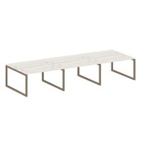 Metal System Quattro 5x5 50БО.СМ-6.3 (Дуб наварра/Мокко) Рабочая станция на 6 раб.мест на О-образном м/к