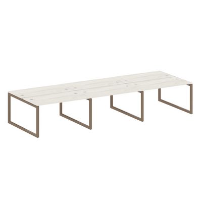 Metal System Quattro 5x5 50БО.СМ-6.3 (Дуб наварра/Мокко) Рабочая станция на 6 раб.мест на О-образном м/к