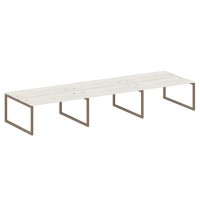 Metal System Quattro 5x5 50БО.СМ-6.4 (Дуб наварра/Мокко) Рабочая станция на 6 раб.мест на О-образном м/к