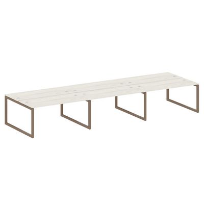 Metal System Quattro 5x5 50БО.СМ-6.4 (Дуб наварра/Мокко) Рабочая станция на 6 раб.мест на О-образном м/к