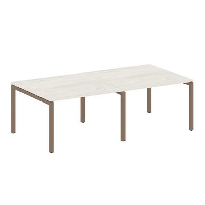 Metal System Quattro 5x5 50БП.ПРГ-2.2 (Дуб наварра/Мокко) Переговорный стол на П-образном м/к