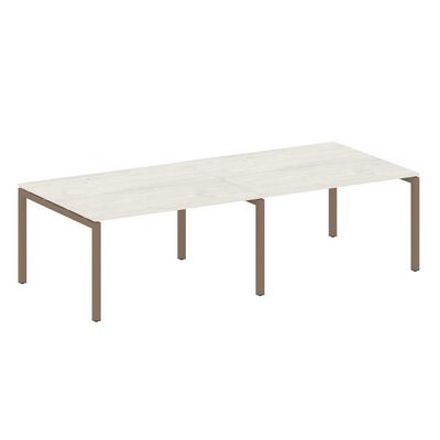 Metal System Quattro 5x5 50БП.ПРГ-2.3 (Дуб наварра/Мокко) Переговорный стол на П-образном м/к