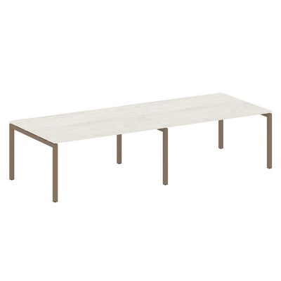 Metal System Quattro 5x5 50БП.ПРГ-2.4 (Дуб наварра/Мокко) Переговорный стол на П-образном м/к