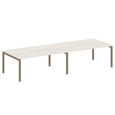 Metal System Quattro 5x5 50БП.ПРГ-2.5 (Дуб наварра/Мокко) Переговорный стол на П-образном м/к