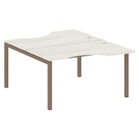 Metal System Quattro 5x5 50БП.РАС-СА-2.2 (Дуб наварра/Мокко) Рабочая станция криволинейная на П-образном м/к