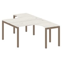 Metal System Quattro 5x5 50БП.РАС-СА-2.3 (Дуб наварра/Мокко) Рабочая станция криволинейная на П-образном м/к