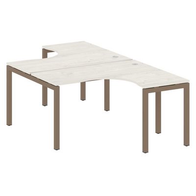 Metal System Quattro 5x5 50БП.РАС-СА-2.3 (Дуб наварра/Мокко) Рабочая станция криволинейная на П-образном м/к