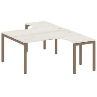 Metal System Quattro 5x5 50БП.РАС-СА-2.4 (Дуб наварра/Мокко) Рабочая станция криволинейная на П-образном м/к