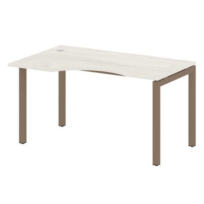 Metal System Quattro 5x5 50БП.СА-2 Л (Дуб наварра/Мокко) Стол криволинейный левый на П-образном м/к