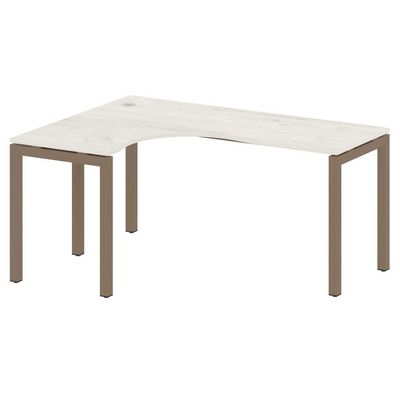 Metal System Quattro 5x5 50БП.СА-4 Л (Дуб наварра/Мокко) Стол криволинейный левый на П-образном м/к