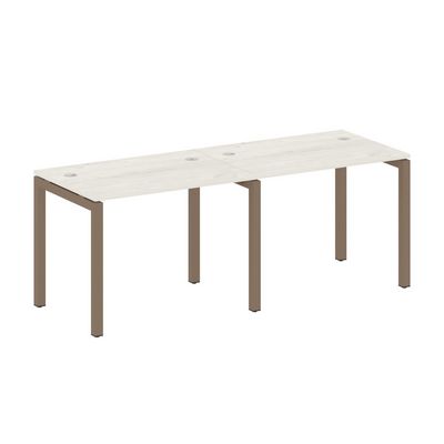 Metal System Quattro 5x5 50БП.СМ-2.1 (Дуб наварра/Мокко) Рабочая станция на 2 раб.места на П-образном м/к