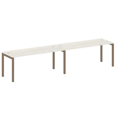 Metal System Quattro 5x5 50БП.СМ-2.5 (Дуб наварра/Мокко) Рабочая станция на 2 раб.места на П-образном м/к