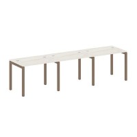 Metal System Quattro 5x5 50БП.СМ-3.1 (Дуб наварра/Мокко) Рабочая станция на 3 раб.места на П-образном м/к