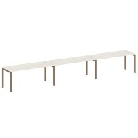 Metal System Quattro 5x5 50БП.СМ-3.5 (Дуб наварра/Мокко) Рабочая станция на 3 раб.места на П-образном м/к