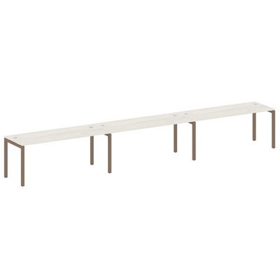 Metal System Quattro 5x5 50БП.СМ-3.5 (Дуб наварра/Мокко) Рабочая станция на 3 раб.места на П-образном м/к