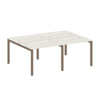 Metal System Quattro 5x5 50БП.СМ-4.1 (Дуб наварра/Мокко) Рабочая станция на 4 раб.места на П-образном м/к