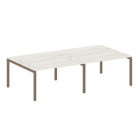 Metal System Quattro 5x5 50БП.СМ-4.3 (Дуб наварра/Мокко) Рабочая станция на 4 раб.места на П-образном м/к