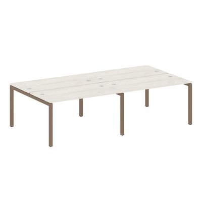 Metal System Quattro 5x5 50БП.СМ-4.3 (Дуб наварра/Мокко) Рабочая станция на 4 раб.места на П-образном м/к