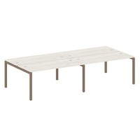 Metal System Quattro 5x5 50БП.СМ-4.4 (Дуб наварра/Мокко) Рабочая станция на 4 раб.места на П-образном м/к