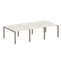 Metal System Quattro 5x5 50БП.СМ-6.1 (Дуб наварра/Мокко) Рабочая станция на 6 раб.мест на П-образном м/к