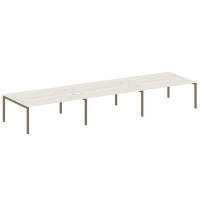 Metal System Quattro 5x5 50БП.СМ-6.5 (Дуб наварра/Мокко) Рабочая станция на 6 раб.мест на П-образном м/к