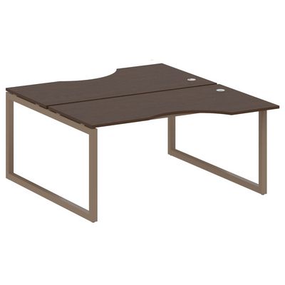 Metal System Quattro 5x5 50БО.РАС-СА-2.1 (Венге цаво/Мокко) Рабочая станция криволинейная на О-образном м/к