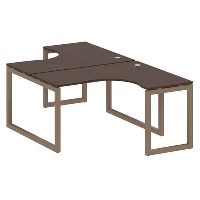 Metal System Quattro 5x5 50БО.РАС-СА-2.3 (Венге цаво/Мокко) Рабочая станция криволинейная на О-образном м/к