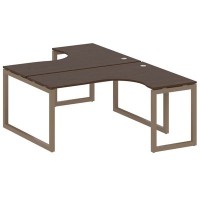 Metal System Quattro 5x5 50БО.РАС-СА-2.4 (Венге цаво/Мокко) Рабочая станция криволинейная на О-образном м/к