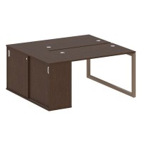 Metal System Quattro 5x5 50БО.РС-СШК-1.2 (Венге цаво/Мокко) Рабочая станция на О-образном м/к с опорным шкафом-купе