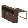 Metal System Quattro 5x5 50БО.РС-СШК-4.2 (Венге цаво/Мокко) Рабочая станция на О-образном м/к с опорным шкафом-купе