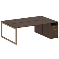 Metal System Quattro 5x5 50БО.РС-СТП-2.5 (Венге цаво/Мокко) Рабочая станция на О-образном м/к с опорной тумбой