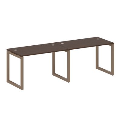 Metal System Quattro 5x5 50БО.СМ-2.2 (Венге цаво/Мокко) Рабочая станция на 2 раб.места на О-образном м/к