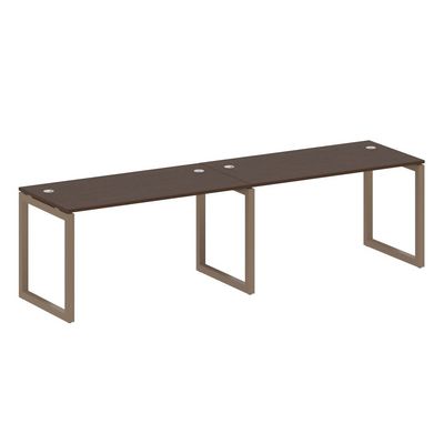 Metal System Quattro 5x5 50БО.СМ-2.3 (Венге цаво/Мокко) Рабочая станция на 2 раб.места на О-образном м/к