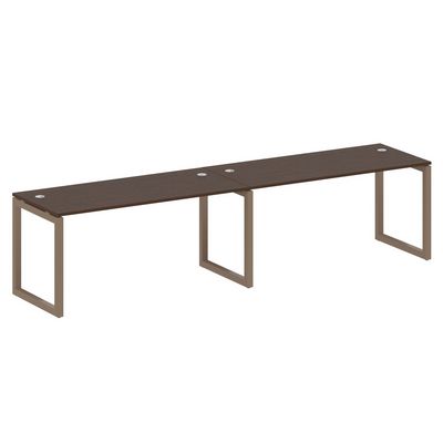 Metal System Quattro 5x5 50БО.СМ-2.4 (Венге цаво/Мокко) Рабочая станция на 2 раб.места на О-образном м/к