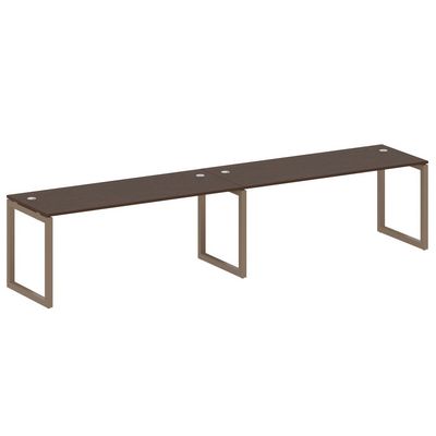 Metal System Quattro 5x5 50БО.СМ-2.5 (Венге цаво/Мокко) Рабочая станция на 2 раб.места на О-образном м/к