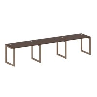 Metal System Quattro 5x5 50БО.СМ-3.2 (Венге цаво/Мокко) Рабочая станция на 3 раб.места на О-образном м/к